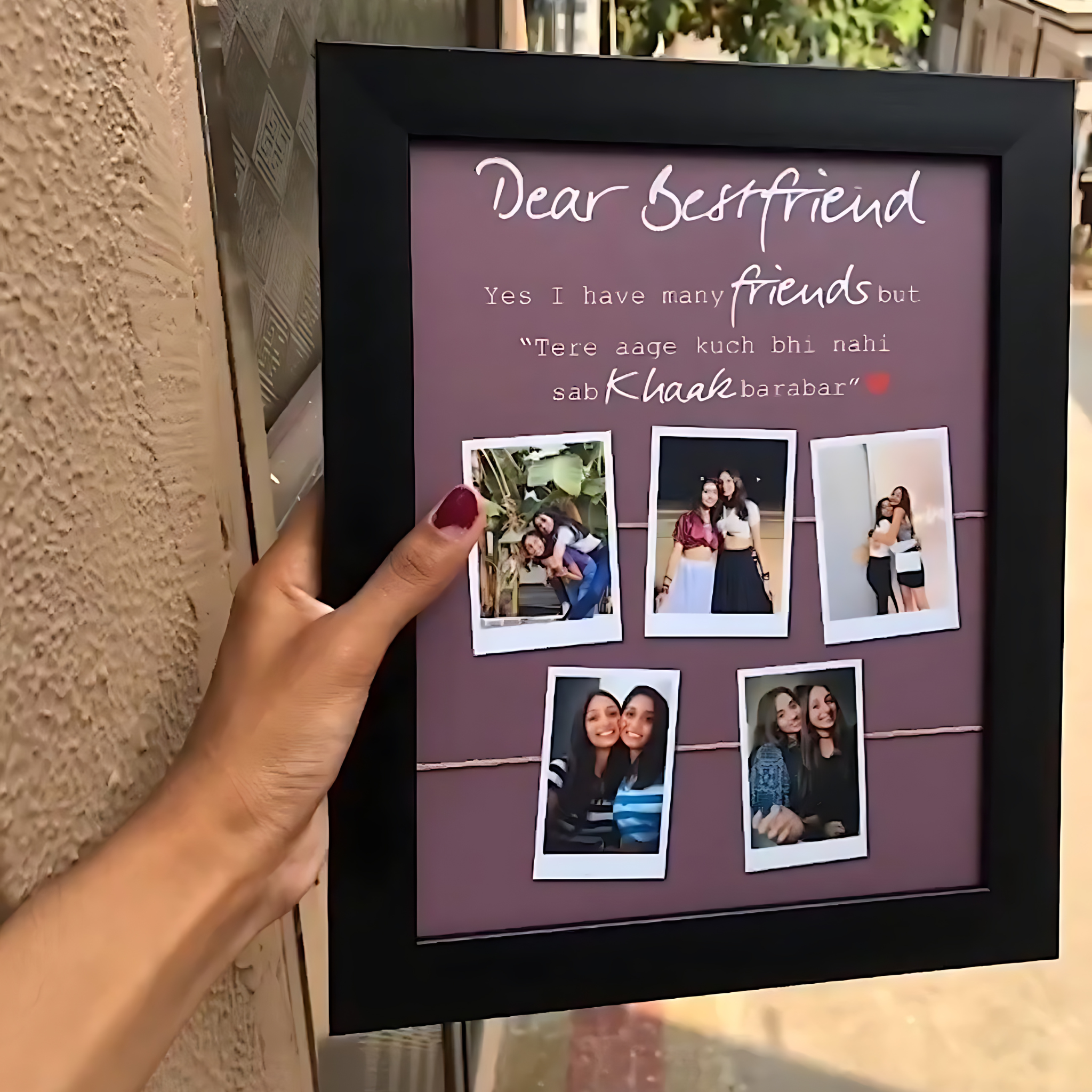 BestFriend Theme Wooden Frame With Photo and Quote on BFF